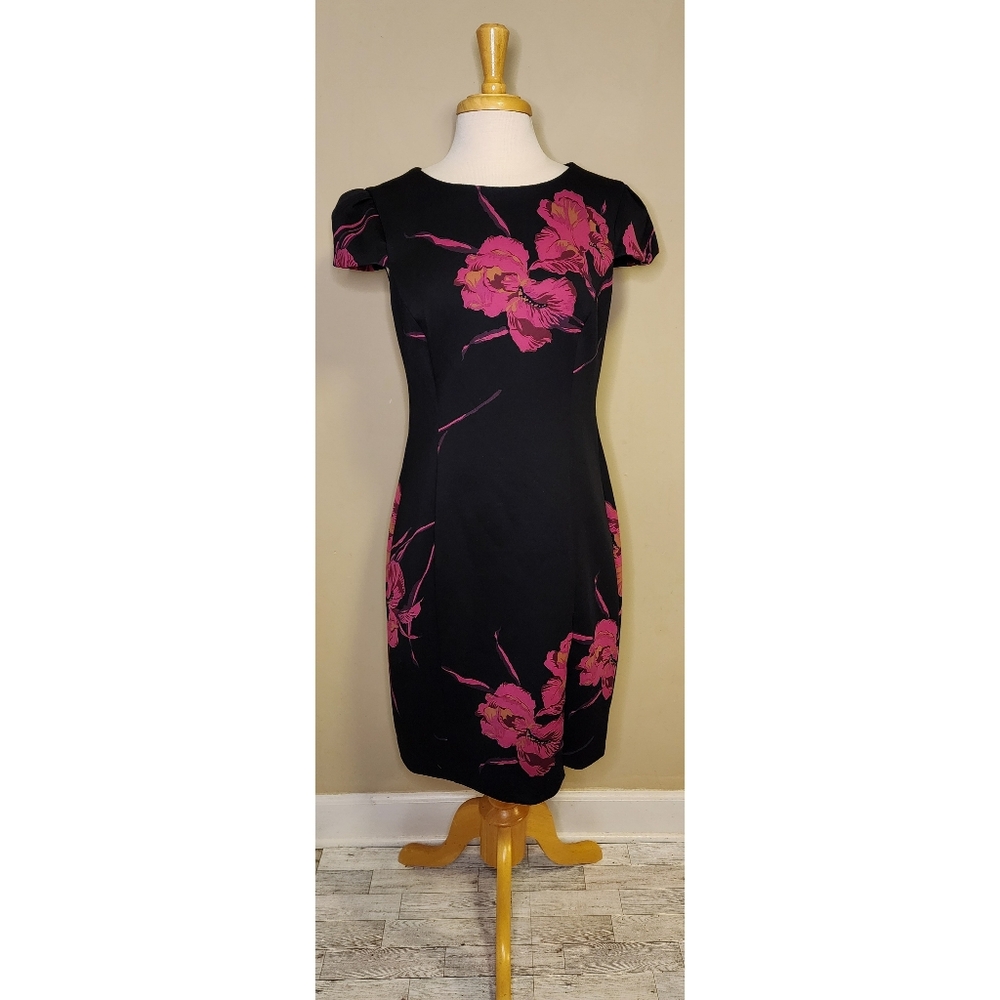 Betsey Johnson Floral Women's Dress Black/Pink Size 8 Vintage Inspired
